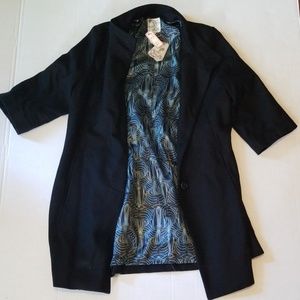 ANTHROPOLOGIE Tulle Long Jacket Black Size XL New
